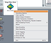 Selecting the encoding options.
