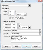 Step2: Select the appropriate size of image and set background color to transparency